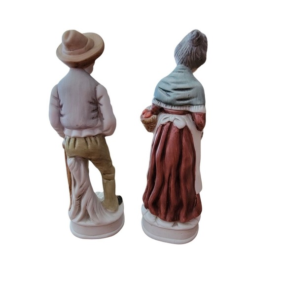 Vintage MAN & WOMNA FARM COUPLE FIGURINES GRANDPA GRANDMA 12 inch tall - Picture 3 of 4